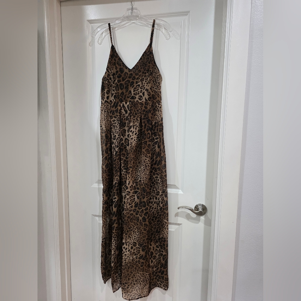 Animal Print Lined Maxi Dress